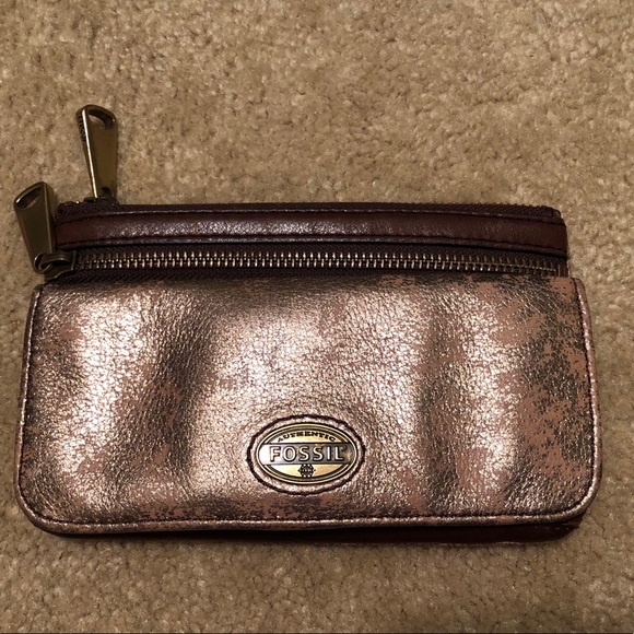 gold fossil purse